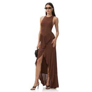 AFRM Bovina Sleeveless A-Line Dress in Cappuccino Size Medium